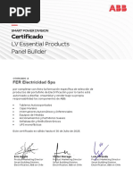 Certificado ABB LV Essential Products 2023-FER Ingeniería