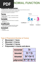 (LECTURE NOTES) Polynomial Functions