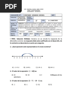 1era Prueba Numeros Enteros 2023