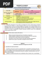 Module 1 Operation Management With TQM