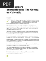 Muere Salsero Puertorriqueño Tito Gómez en Colombia