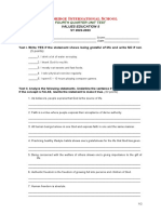 VALUES 5 Unit TEST 4th