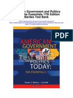 American Government and Politics Today The Essentials 17th Edition Bardes Test Bank