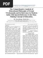 The Comprehensive Analysis of Educational Philosophy of Swami Vivekananda and Its Relevance in Modern India With Special Reference To His Man Making Concept of Education.