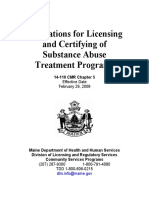 Regulations For Licensing and Certifying of Substance Abuse Treatment Programs