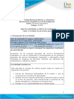 Guía de Actividades y Rúbrica de Evaluación - Unidad 2 - Tarea 2 - Evaluar Los Procesos Generales