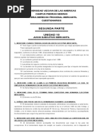 Vizcaya. Año 2022. Escolarizado. Cuestionario. Unidad 10. Dcho. Procesal Mercantil. Octubre 2022