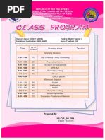 Class Program Editable Template