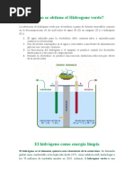 Cómo Se Obtiene El Hidrogeno Verde