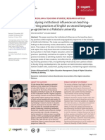 Analysing Institutional Influences On Teaching Learning Practices of English As Second Language Programme in A Pakistani University