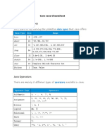 Core Java Cheat Sheet