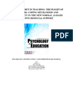 Paradigm Shift in Teaching: The Plight of Teachers, Coping Mechanisms and Productivity in The New Normal As Basis For Psychosocial Support