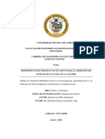 Trabajo de Titulación Modalidad: Proyecto de Investigación, Presentado Previo A La Obtención de Título de Ingeniero en Electrónica y Comunicaciones