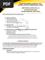 METODOLOGÍA DE LA INVESTIGACIÓN, Primer Parcial