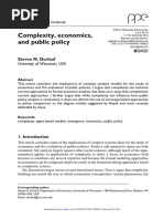 Durlauf - Complexity Economics and Public Policy