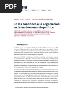 De Las Sanciones A La Negociación Un Tema de Economía Política