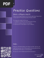 Practice Questions (Block 6) (Physics 0625)