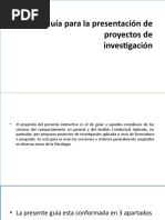 Guía para La Presentación de Proyectos de Investigación