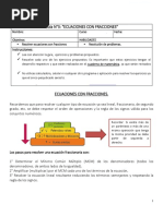 Guía N°2 - Estandar 1, Álgebra-Ecuaciones Fraccionarias