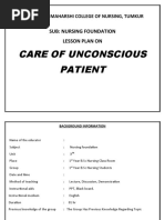 Lesson Plan On Care of Patient With Unconsciousness