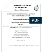 Práctica 7, Influencia de La Concentración de Los Reactantes Sobre La Velocidad de Reacción