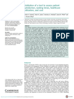 Validation of A Tool To Assess Patient Satisfaction Waiting Times Healthcare Utilization and Cost