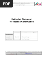 MOS-NWC-101 Method of Statement For Pipeline Construction