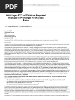 AHA Urges FTC To Withdraw Proposed Changes To Premerger Notification Rules - AHA