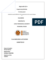 Begin With C/C++: Programming Pathshala A Training Report