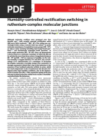 Humidity-Controlled Rectification Switching in Ruthenium-Complex Molecular Junctions