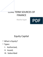 Long Term Sources of Finance