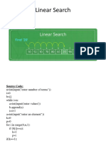 Linear Search, Binary Search Sorting Etc