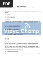 CBSE Test Paper-02 Class - 12 Physics (Ray Optics and Optical Instruments)