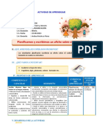 SESION COM. Plan. y Escribimos Un Afiche Sobre El Cuidado Ambiental