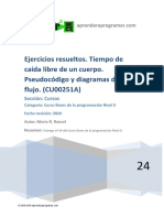 CU00251A Ejercicio Resuelto Tiempo Caida Libre Pseudocodigo Diagramas Flujo