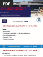 Lecture 5 - Adjustment of Level Network