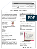 6º Ano - Avaliação Final de Língua Portuguesa