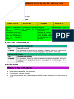 Actividad 05 Diciembre, Educación Religiosa 2021