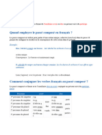 Quand Employer Le Passé Composé en Français ?: Passé Composé L'auxiliaire Avoir Être Participe Passé