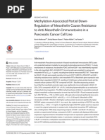 Methylation-Associated Partial DownRegulation of Mesothelin Causes Resistance