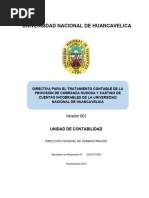 Directiva para El Tratamiento Contable de La Provision de Cobranza Dudosa y Castigo