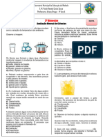 Avaliação Mensal de Ciências 3ºbim