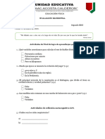 Evaluación Quimestral 2do BDG EF