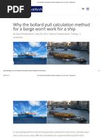 Why The Bollard Pull Calculation Method For A Barge Won't Work For A Ship - TheNavalArch