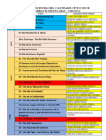 Distribución de Fechas Del Calendario Cívico 2019