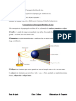 Texto de Apoio Sobre Consequencias Da Propagacao Rectilinea Da Luz