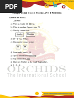 Solution Sample Paper Class 1 Maths Level 1