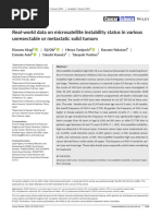 Real - World Data On Microsatellite Instability Status in Various Unresectable or Metastatic Solid Tumors