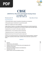 Accountancy - Additional Questions MARKING SCHEME