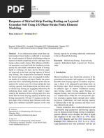 Response of Skirted Strip Footing Resting On Layered Granular Soil Using 2 D Plane Strain Finite Element Modeling